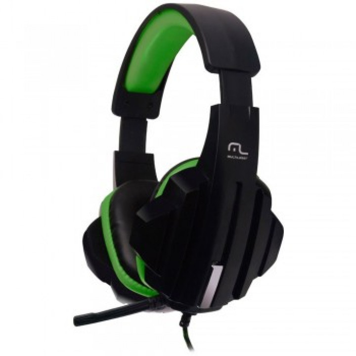 Headset Gamer Multilaser, P2, Preto e Verde - PH123