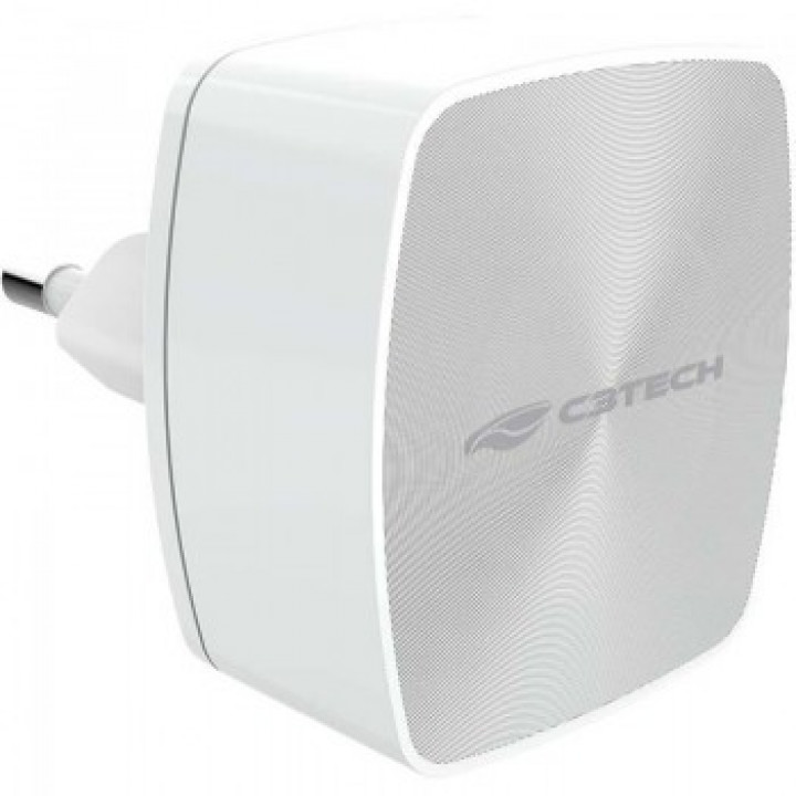 CARREGADOR DE TOMADA BIVOLT 2 PORTAS USB 2,4A UC-240WH BRANCO - C3Tech