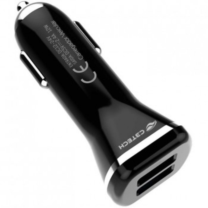 CARREGADOR VEICULAR 2 USB 2.4A + CABO USB X MICRO 1 METRO PRETO/VERDE UCV-M240BK - C3 TECH