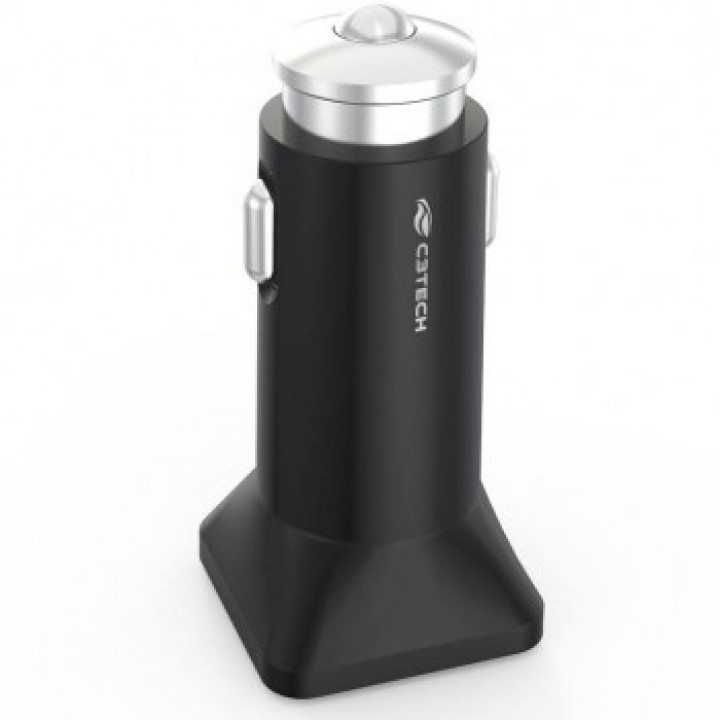 CARREGADOR VEICULAR 2 USB 4,2A + CABO USB X MICRO USB PRETO/VERDE UCV-M420BK - C3 TECH