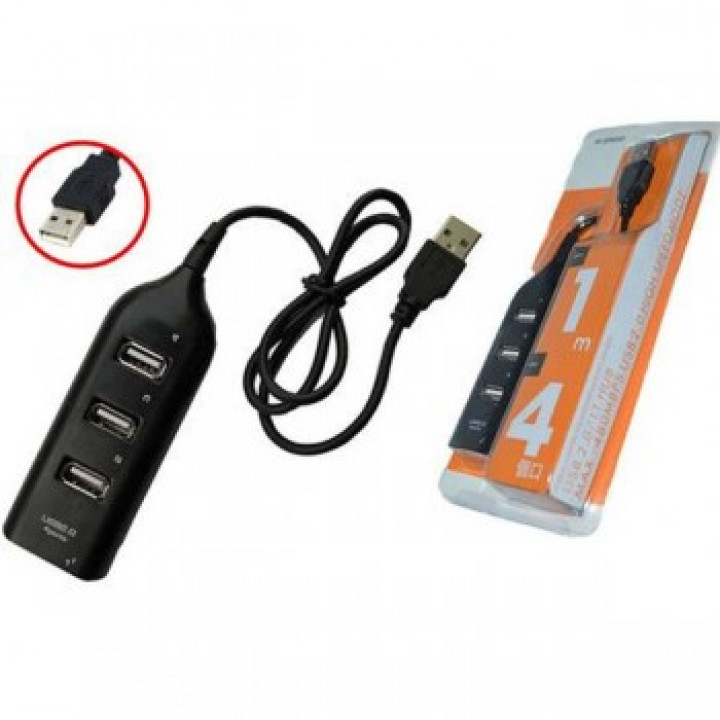 Hub USB Com 4 Portas, Preto, HUB0004B HB-01 - HUB0004LM