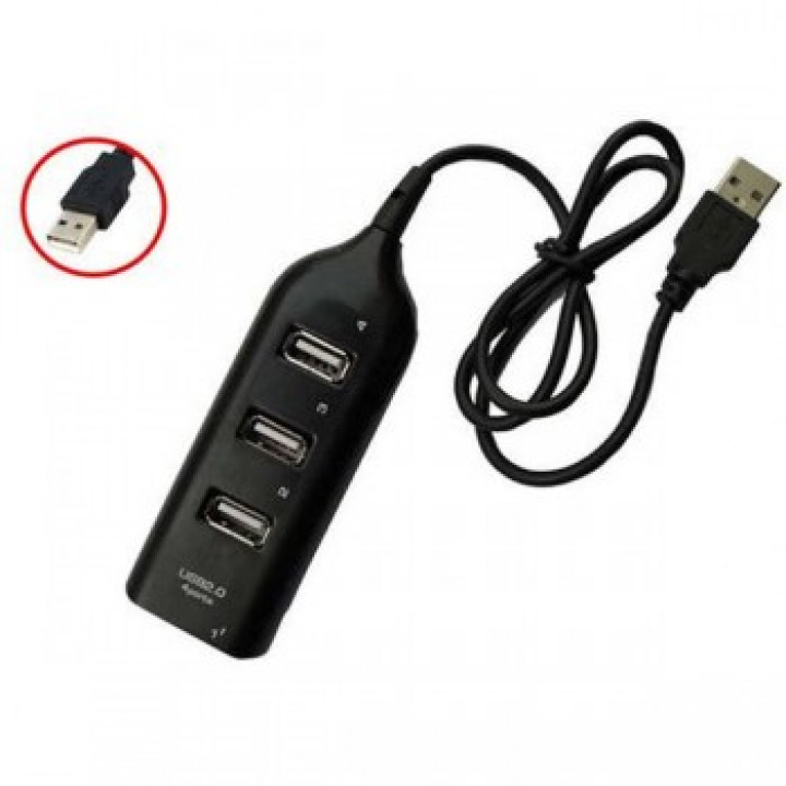 Hub USB Com 4 Portas, Preto, HUB0004B HB-01 - HUB0004LM