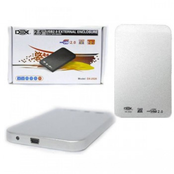 Case Para HD 2.5" Dex, SATA, USB 2.0, Prata, DX-2520 - CS0030S