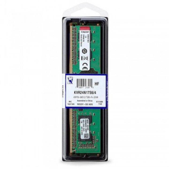 Memória Kingston, 4GB, 2400MHz, DDR4, CL17 Paralela - KVR24N17S8/4