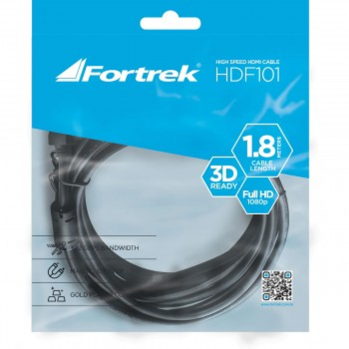 CABO HDMI 1.80 METRO V1.4 3D MACHO COM FILTRO HDF-101 61808 PRETO - FORTREK