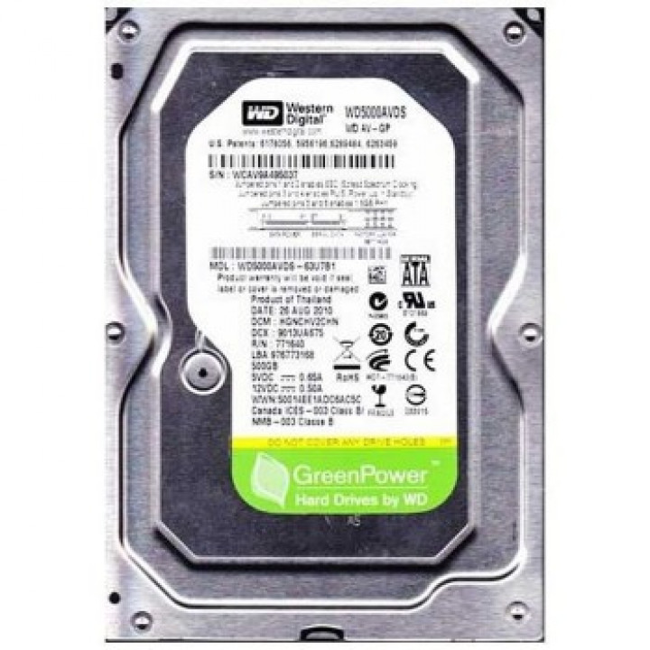 HD Western Digital, 500GB, 7200RPM, 32MB, SATA II, POOL - WD5000AVDS