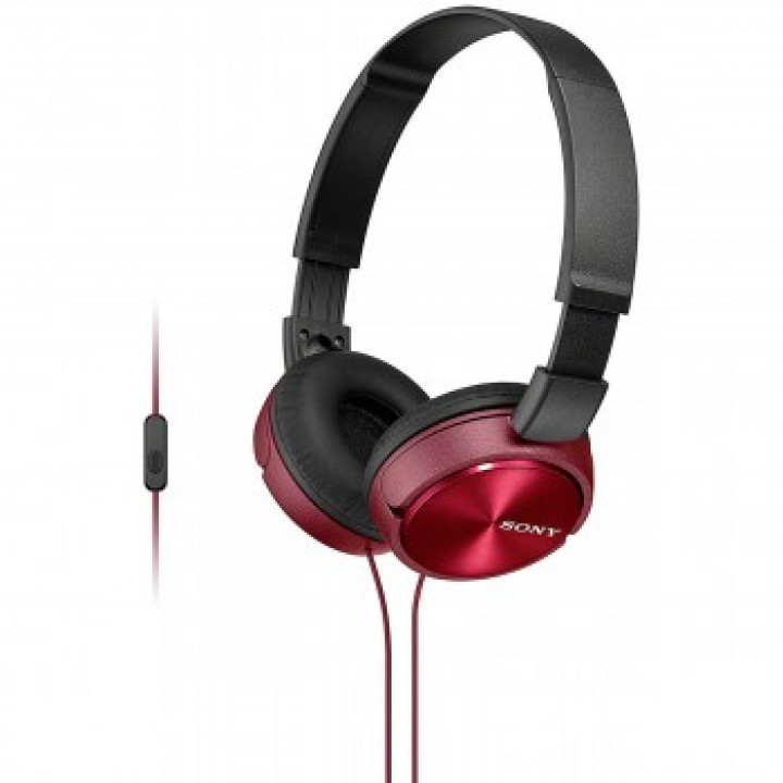 Fone de Ouvido com Microfone Sony, Preto e Vermelho - MDR-ZX310AP