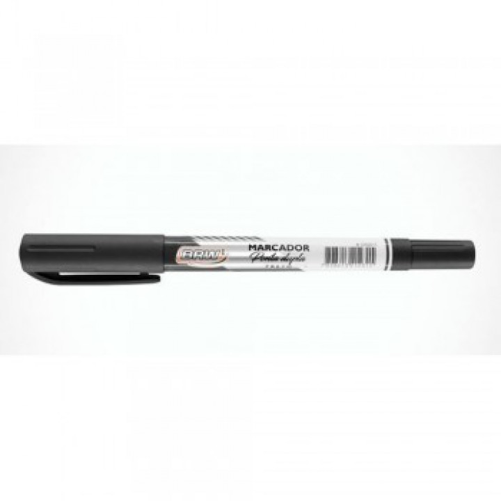 MARCADOR PONTA DUPLA PRETO UND 2.0MM E 0.4MM REF: CA5011 - BRW