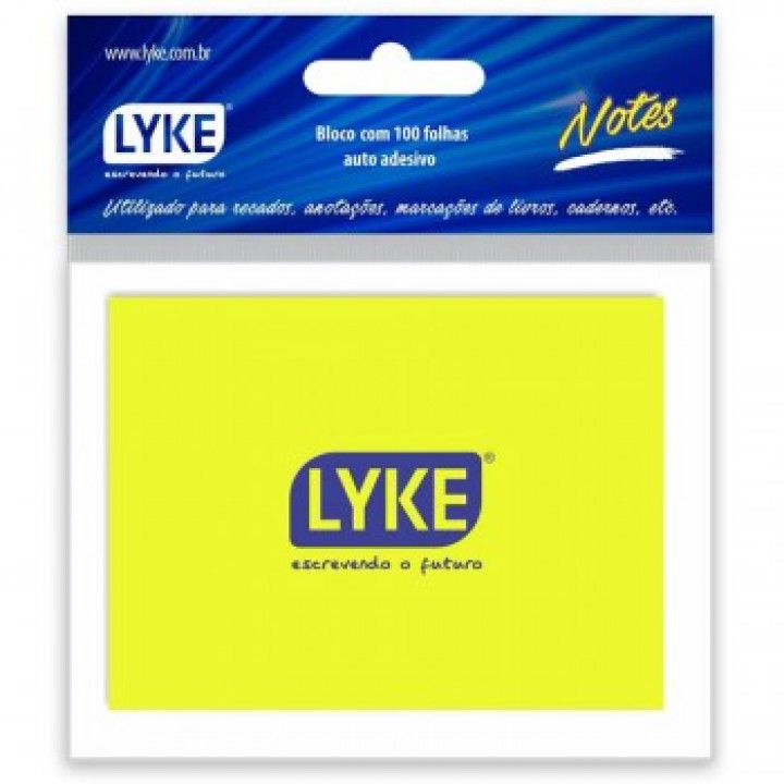 BLOCO DE NOTAS ADESIVO 76MM X 102MM 100 UND REF: L0101-353 AMARELO - LYKE