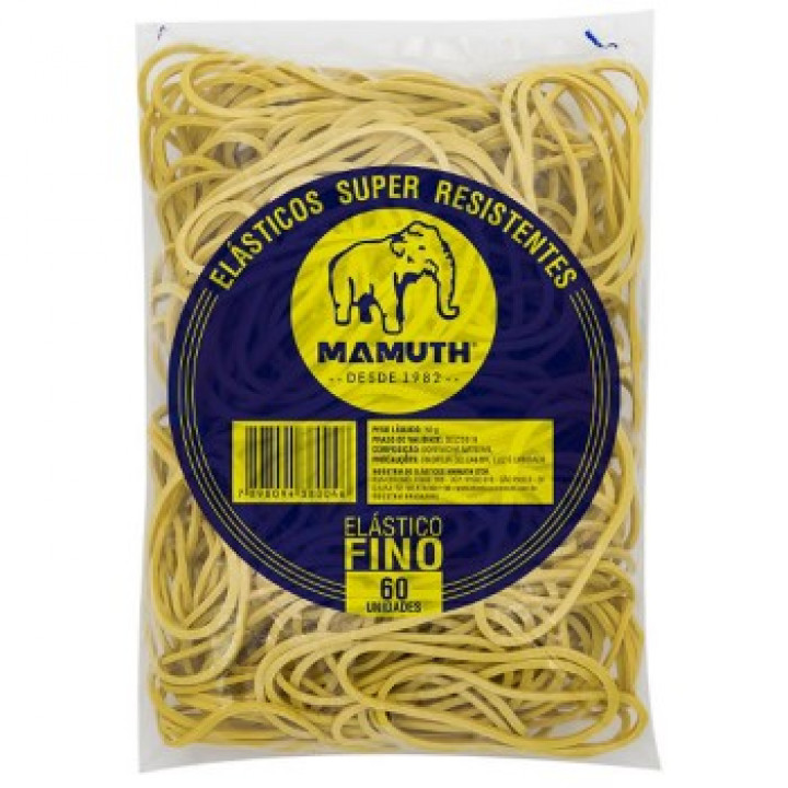 LIGA ELASTICO FINO SUPER RESISTENTES COM 60 UND 50G AMARELA - MAMUTH