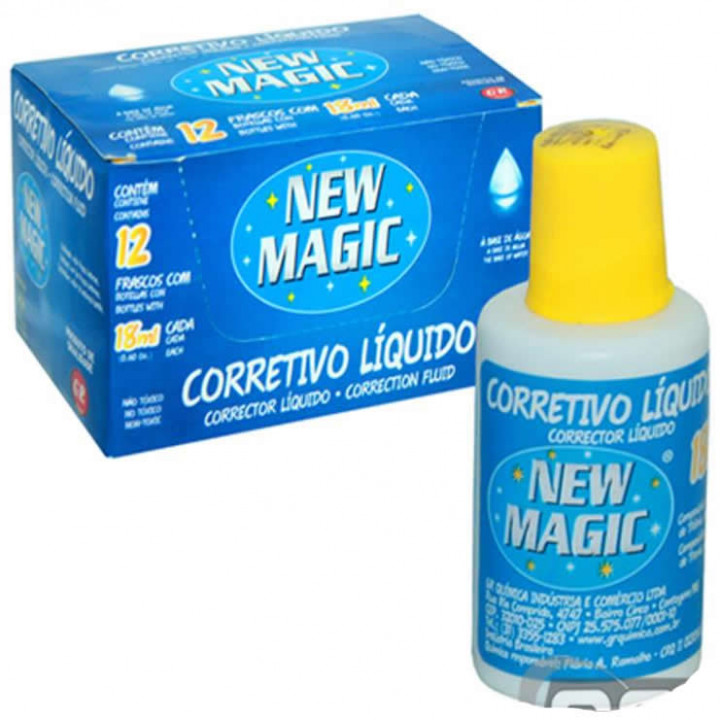 CORRETIVO DE CANETA LIQUIDO 18ML UND - NEW MAGIC