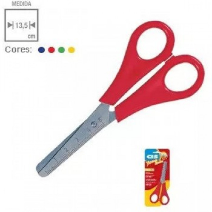 TESOURA PARA PAPEL 13CM DIVERSAS CORES AÇO REF: KS-95 - CIS