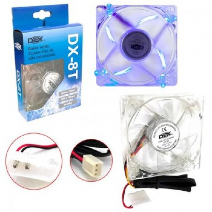 Cooler FAN 8cm Fan Dex, Com LED Azul, DX-8T - CL0017AZ