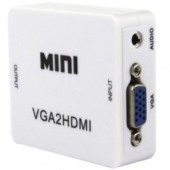 Adaptador Conversor VGA Para HDMI Com Saída de Áudio VGA, 2 HDMI, Branco, CO-31 - AD0414KP - AD0414SK