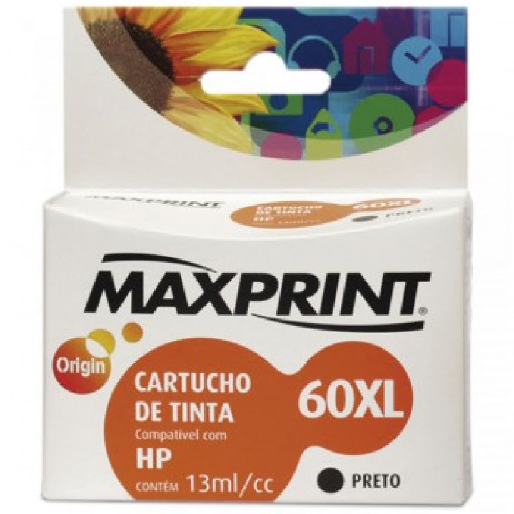 CARTUCHO 60XL PRETO COMPATIVEL COM HP BLKG CC641WL - MAXPRINT
