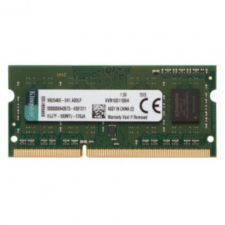 Memória Para Notebook Kingston, 4GB, 1600MHz, DDR3, CL11 - KVR16S11S8/4