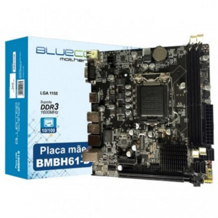 Placa Mãe Bluecase BMBH61-D, Intel LGA 1155, DDR3, USB 2.0, VGA HDMI