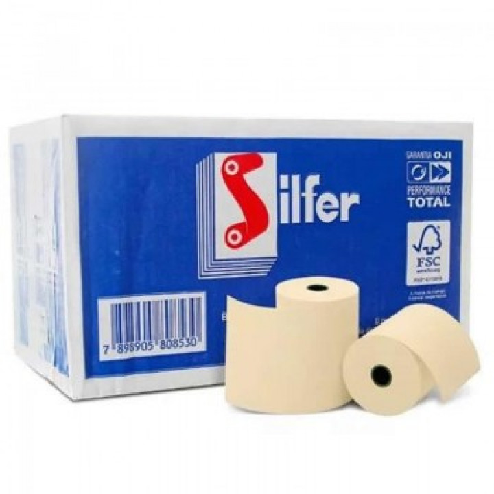 BOBINA TERMICA 80X40 AMARELA CAIXA COM 30 UNID - SILFER