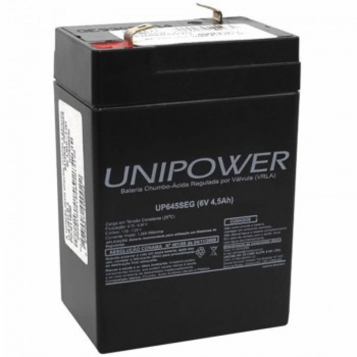 BATERIA SELADA 6V 4.5AH UP645SEG 1462 - UNIPOWER