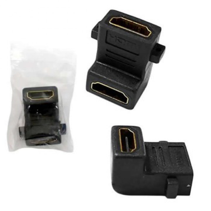 ADAPTADOR HDMI F X HDMI F EM 90 GRAUS CN-29 PRETO - GENERICO