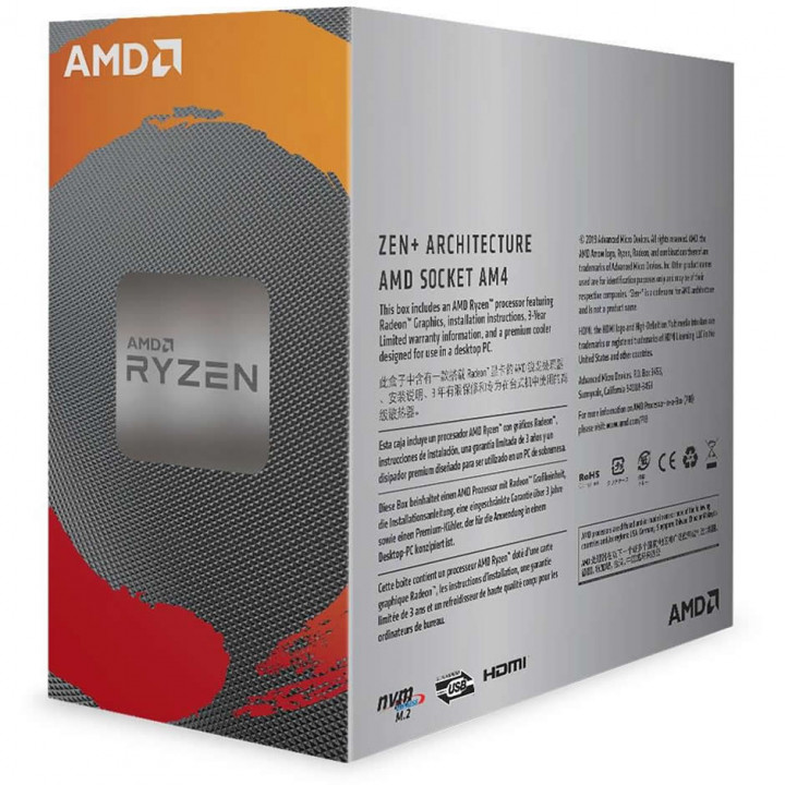 Processador AMD Ryzen 3 3200G, AM4, Cache 4Mb, 3.60GHz (4GHz Max Turbo) - YD3200C5FHBOX