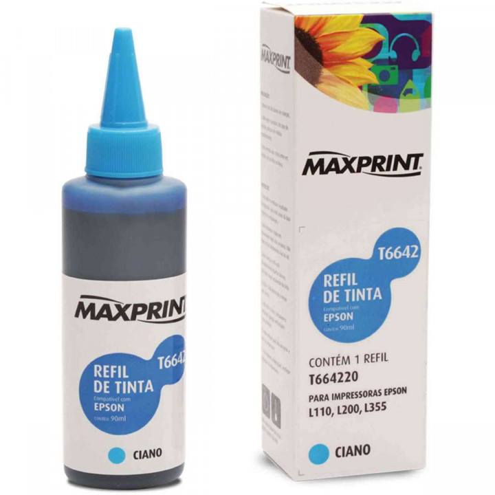Refil de Tinta Para L200 Ciano 642 100ml T6642/673220, Maxprint - 6116173