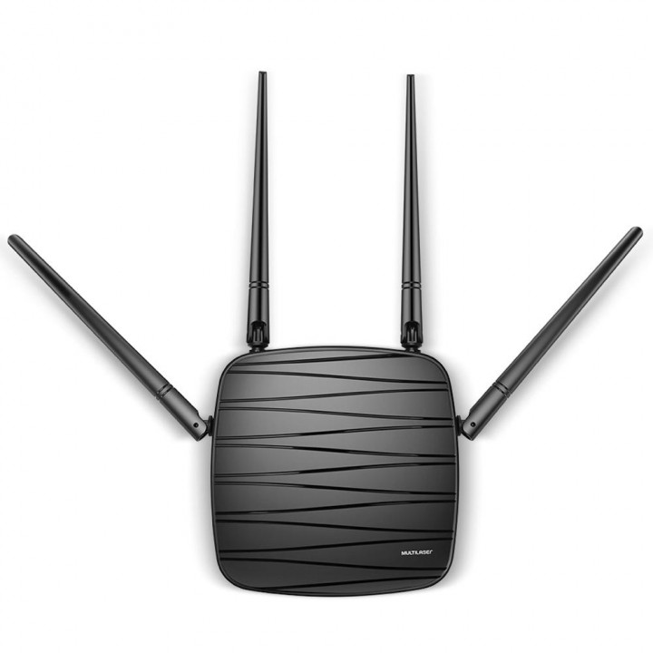 Roteador Wireless Multilaser 1200MBPS, Com 4 Antenas, AC1200, Preto -  RE018