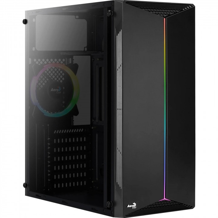 Gabinete Aerocool Split Tempered, ATX, RGB, Preto - EN68558