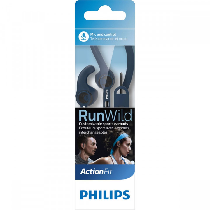 Fone com Microfone Philips Sport, Azul - SHQ1405BL/00