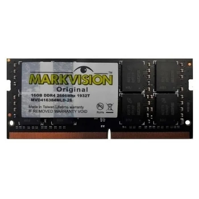 Memória Para Notebook Markvision, 16GB, 2666MHz, DDR4 - MVD416384MSD-26LV