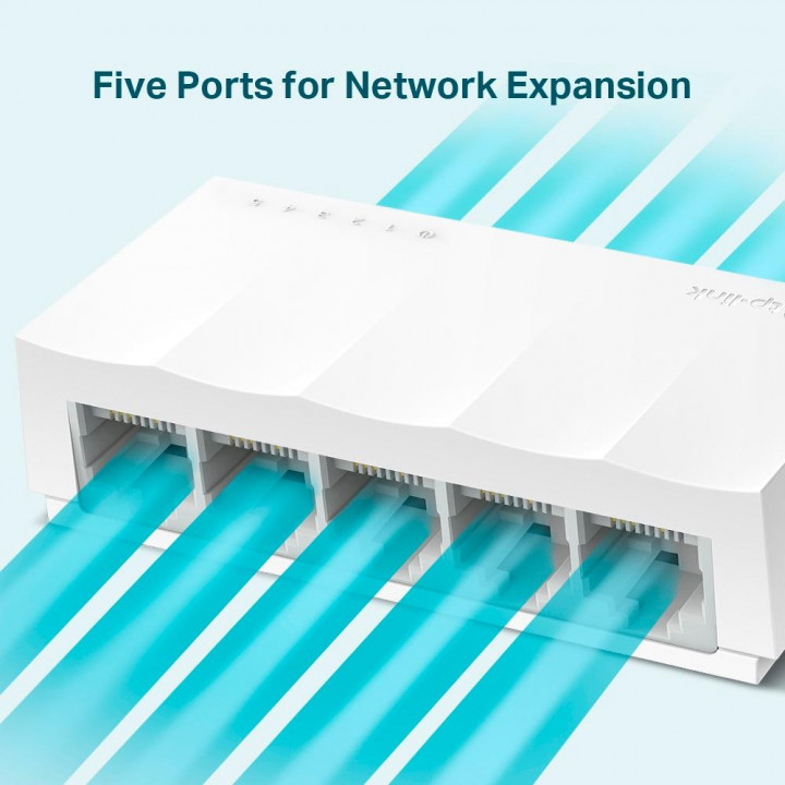 Switch TP-Link 5 Portas 10/100MBPS, Lite Wave, Branco - LS1005(UN) VER. 1.40