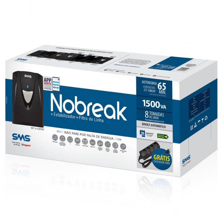 Nobreak SMS Manager NET4+ 1500VA, uSM1500Bi, Bivolt Automatico - 27296