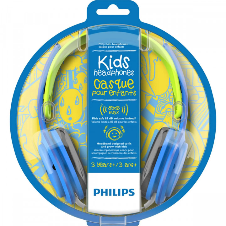 Fone de Ouvido Headphone Kids Philips, Azul e Verde - SHK2000BL/00