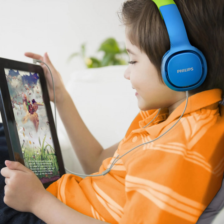 Fone de Ouvido Headphone Kids Philips, Azul e Verde - SHK2000BL/00