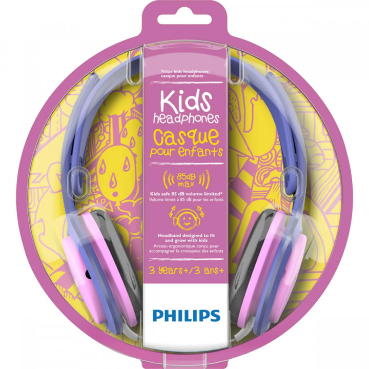 Fone de Ouvido Headphone Kids Philips, Rosa e Roxo - SHK2000PK/00