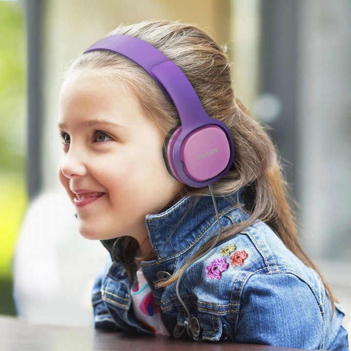 Fone de Ouvido Headphone Kids Philips, Rosa e Roxo - SHK2000PK/00