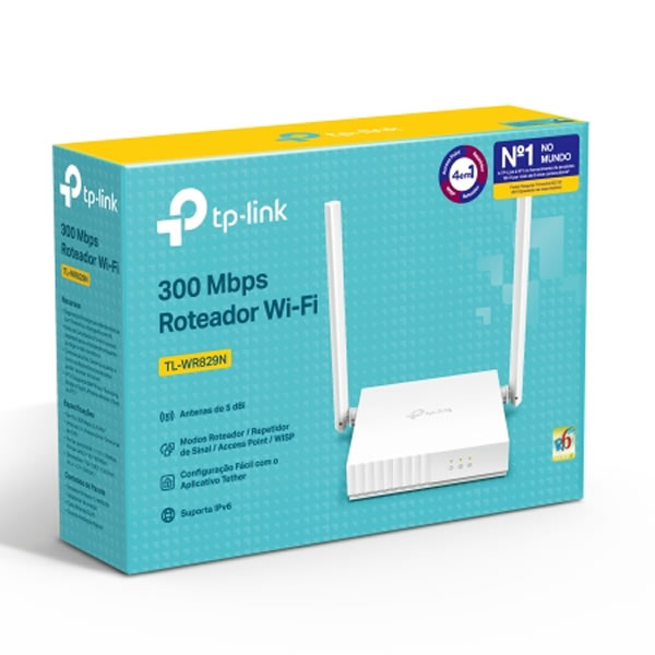 Roteador TP-Link 300MBPS Wireless, com 2 Antenas, Branco - TL-WR829N