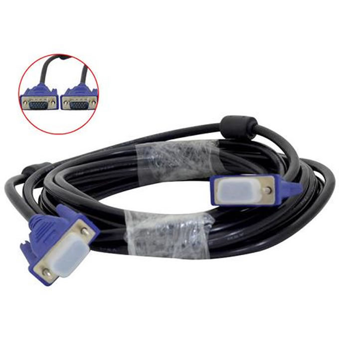 Cabo VGA 5 metros Com Filtro, Preto, CB0034 CB-23 - CB0034KP
