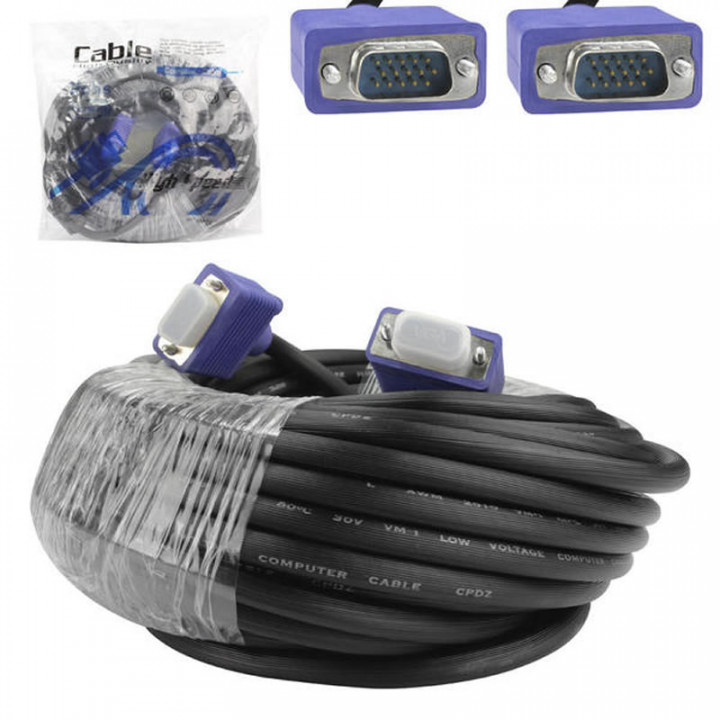 Cabo VGA 20 metros Com Filtro, Preto, CB-041 - CB0193