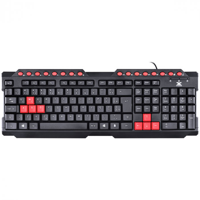 Teclado Gamer Vinik, VX Gaming Dragon GT100 V2, USB, Multimídia, Preto e Vermelho - 28434