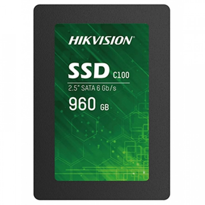 SSD Hikvision C100, 960G, SATA, Leitura 520MB/s, Gravação 400MB/s - HS-SSD-C100-960GB
