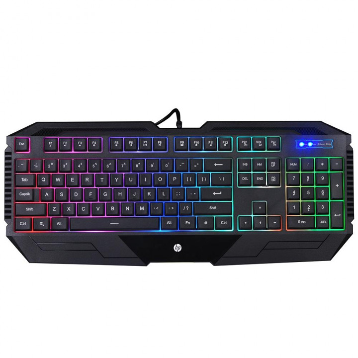 Teclado Gamer HP K110, USB, ABNT2, Iluminação em LED, Preto - 9XW73AA