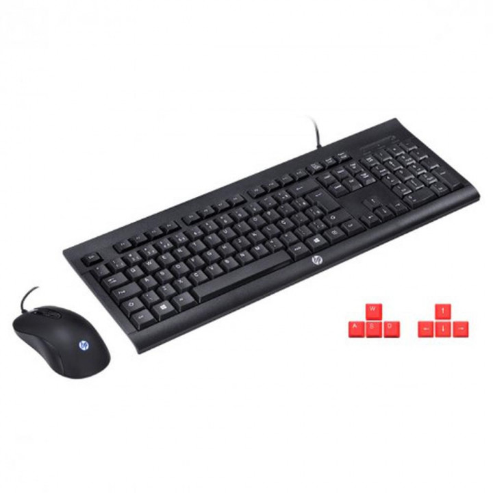 Kit Teclado e Mouse Gamer HP, USB, Preto - KM100