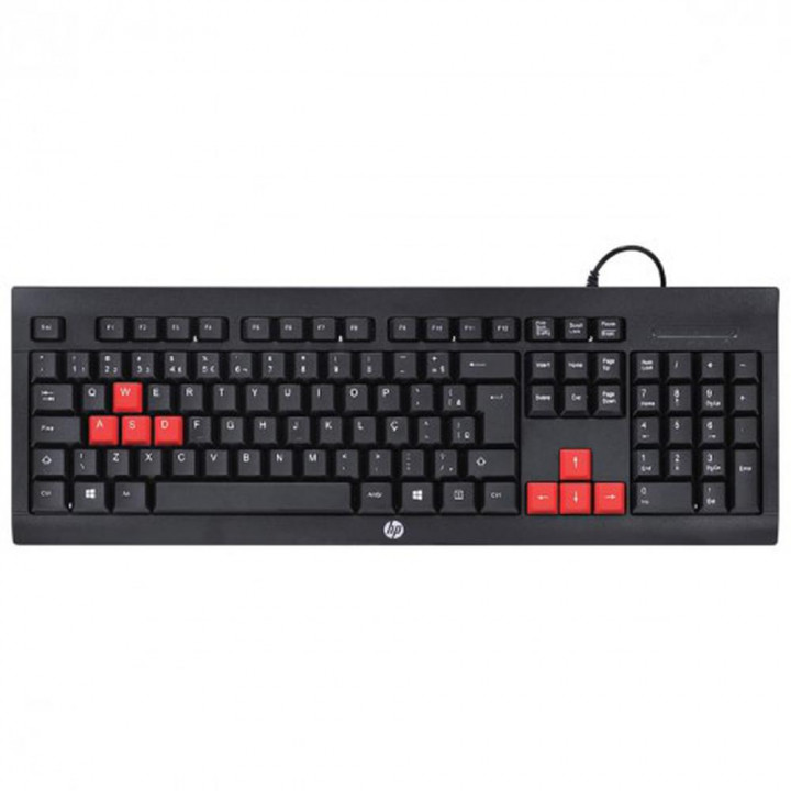 Kit Teclado e Mouse Gamer HP, USB, Preto - KM100