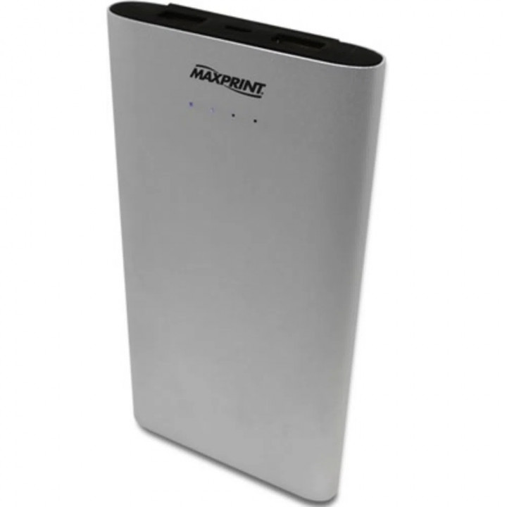 CARREGADOR POWER BANK MAXPRINT 7000MAH DUAL ALUMINIUM PRATA - 6012163