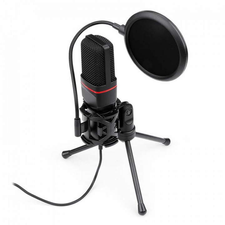 Microfone Streamer Gamer Redragon Seyfert com Tripé, P2, Preto - GM100