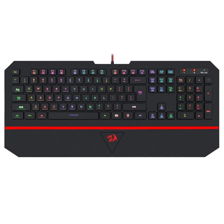 Teclado Gamer Redragon Karura 2, RGB, USB, ABNT2, Silencioso, Com Apoio de Pulso, Preto - K502RGB