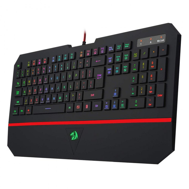 Teclado Gamer Redragon Karura 2, RGB, USB, ABNT2, Silencioso, Com Apoio de Pulso, Preto - K502RGB