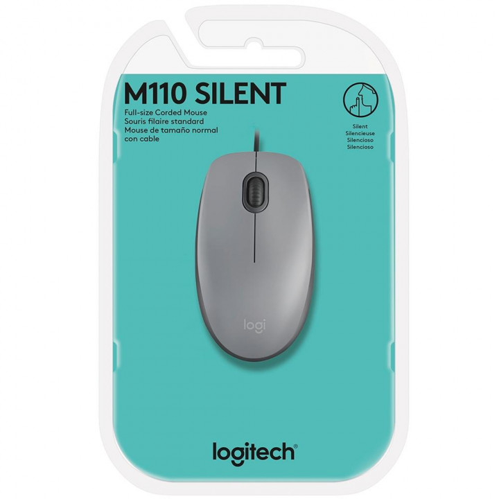 Mouse Logitech M110, Com Clique Silencioso, Cinza - 910-006757