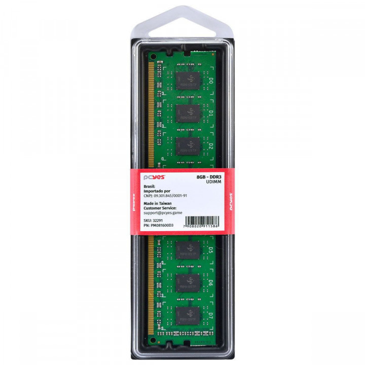 Memória PCyes, 8GB, 1600MHz, DDR3, CL11 - PM081600D3 (32291)